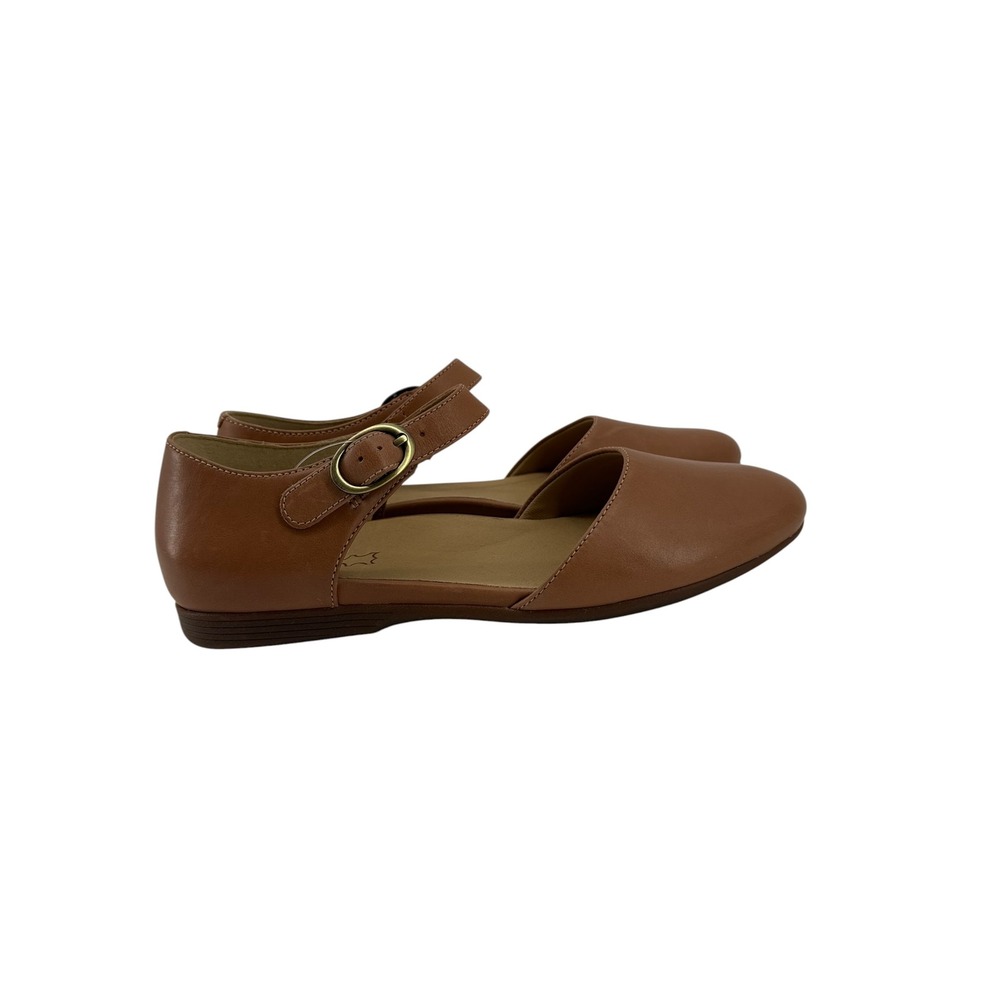 Dansko Liv Mary Jane Flat Shoes Women 41-10.5/11 Tan Burnished Napa Leather NEW - Picture 5 of 7